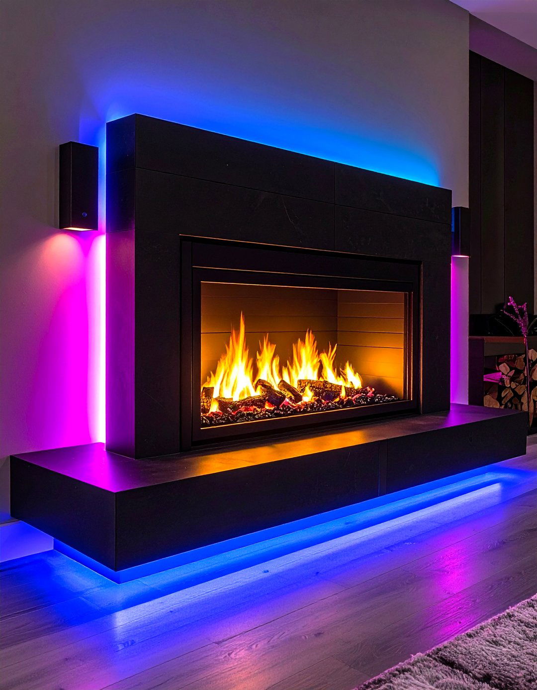 Smart RGB Fireplace Sconces for Mood Lighting - 20 Fireplace Sconces Ideas