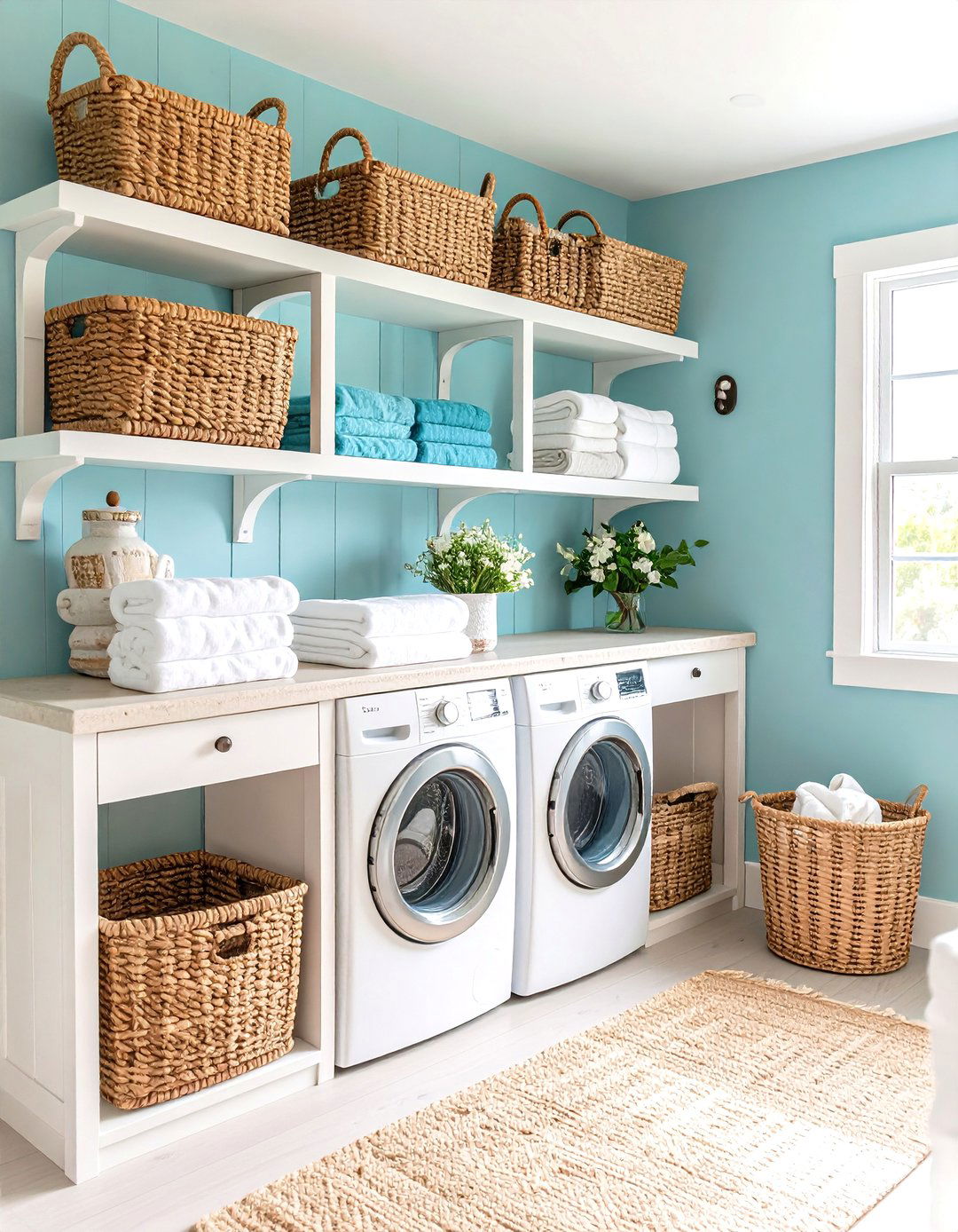 Smart Storage Laundry Room Shelving with Technology Integration - 20 Laundry Room Shelving Ideas
