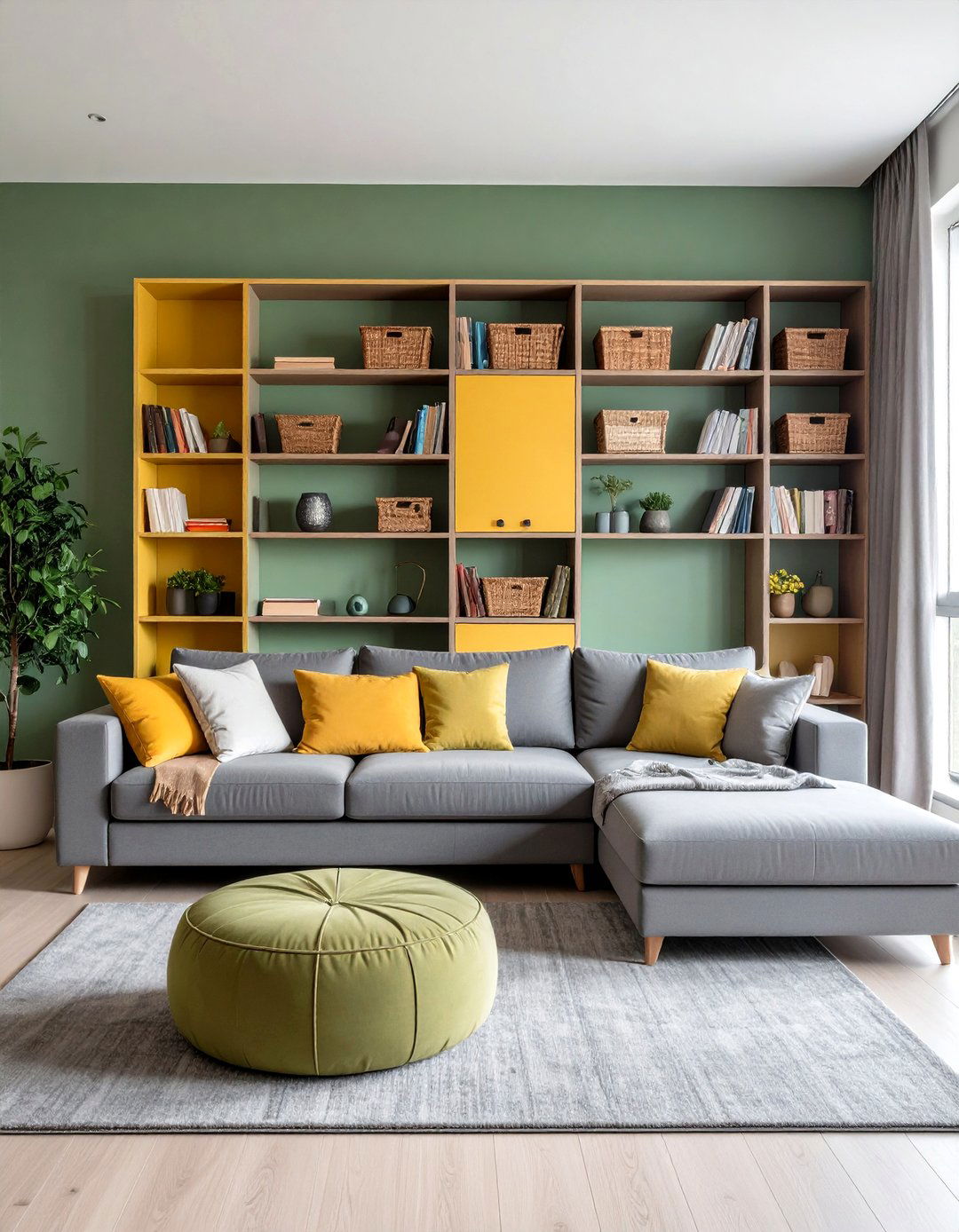 Smart Storage Solutions for Grey Sectional - 20 Grey Sectional Living Room Ideas