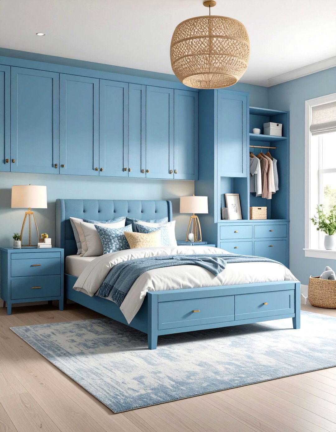 Smart Storage Solutions in Blue Bedroom - 20 Girls Blue Bedroom Ideas