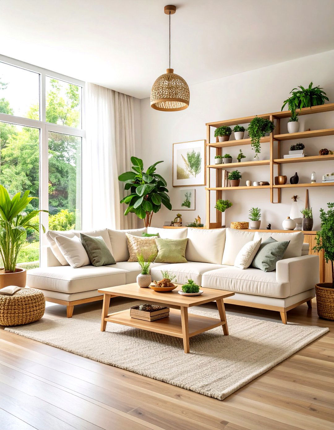 Smart Storage and Cream Couch Harmony - 20 Cream Couch Living Room Ideas