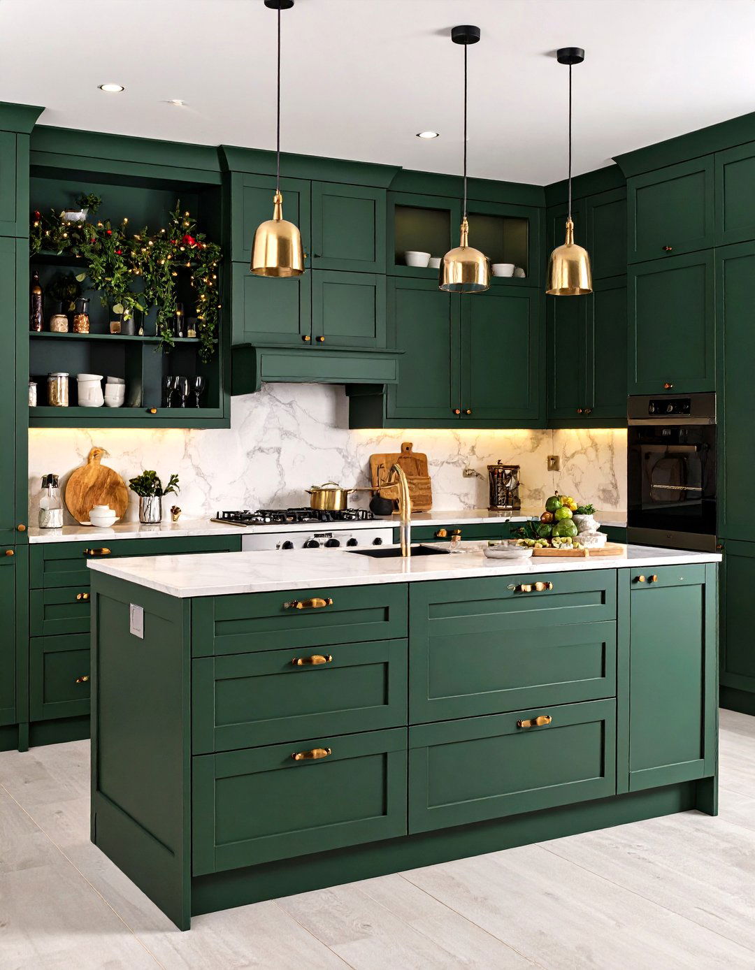 Smart Storage in a Dark Green Kitchen - 20 Dark Green Kitchen Ideas