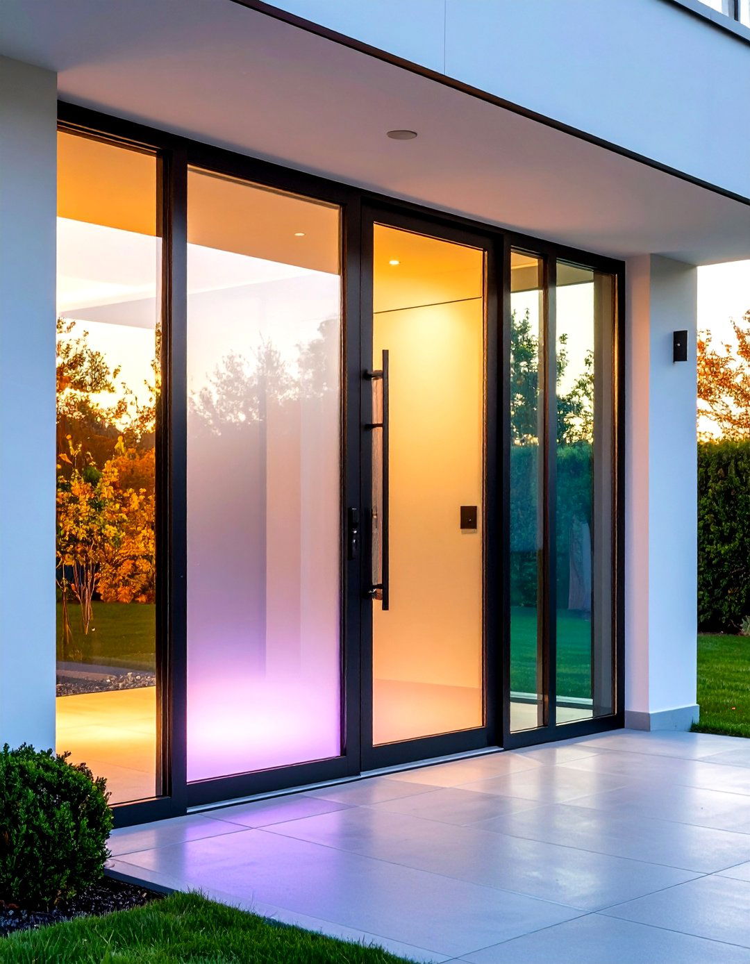 Smart Switchable Glass Front Doors Change from Clear to Cloudy - 20 Glass Front Doors Ideas