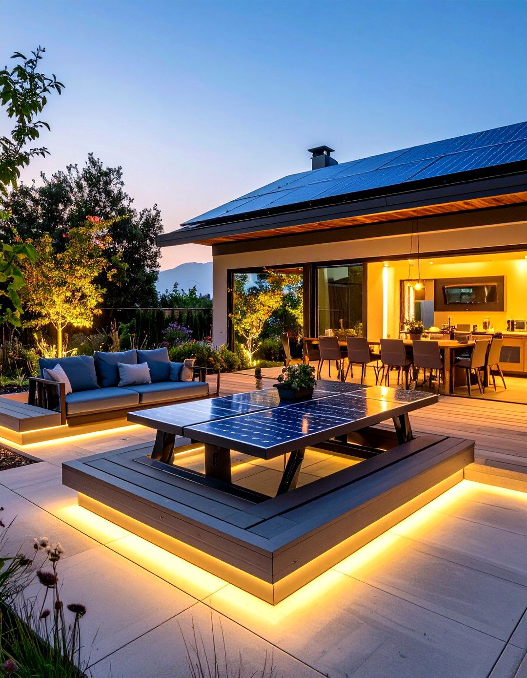 Smart Tech Enabled Front Yard Patio - 20 Front Yard Patio Ideas