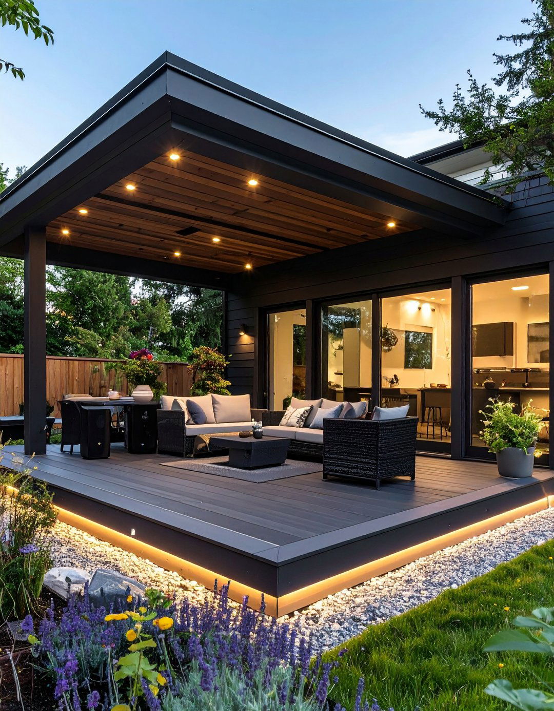 Smart Tech Upgrades for a Modern Black Porch - 20 Black Porch Ideas