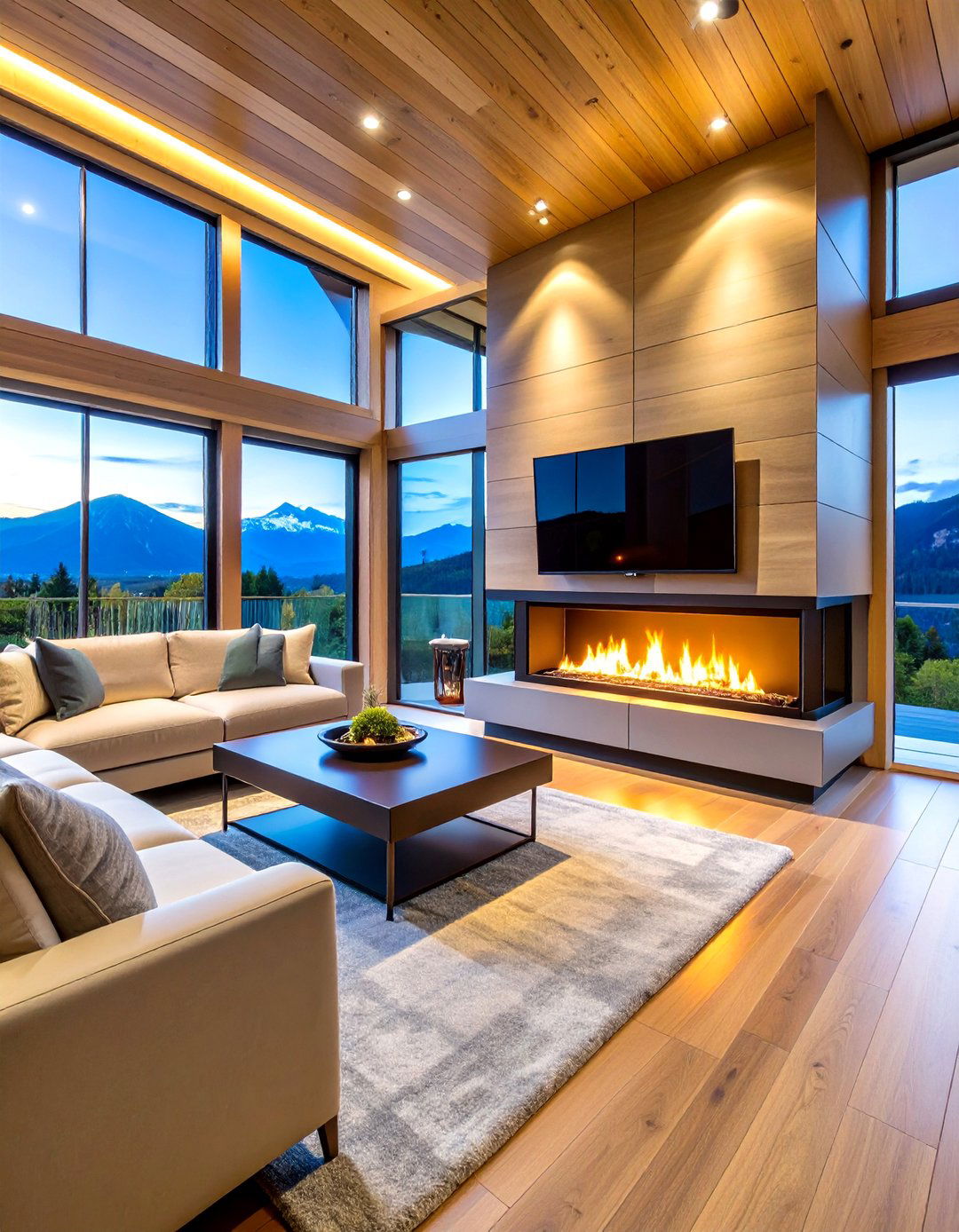 Smart Technology Cabin Fireplace System - 20 Cabin Fireplace Ideas