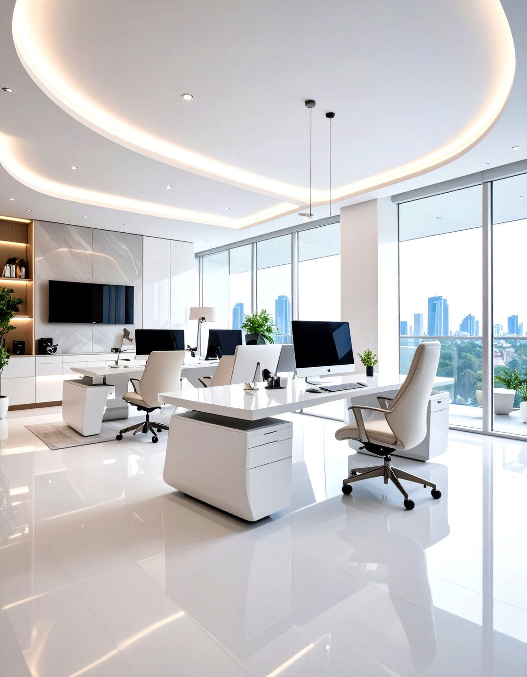 Smart Technology Integrated Modern Home Office - 20 Modern Home Office Ideas