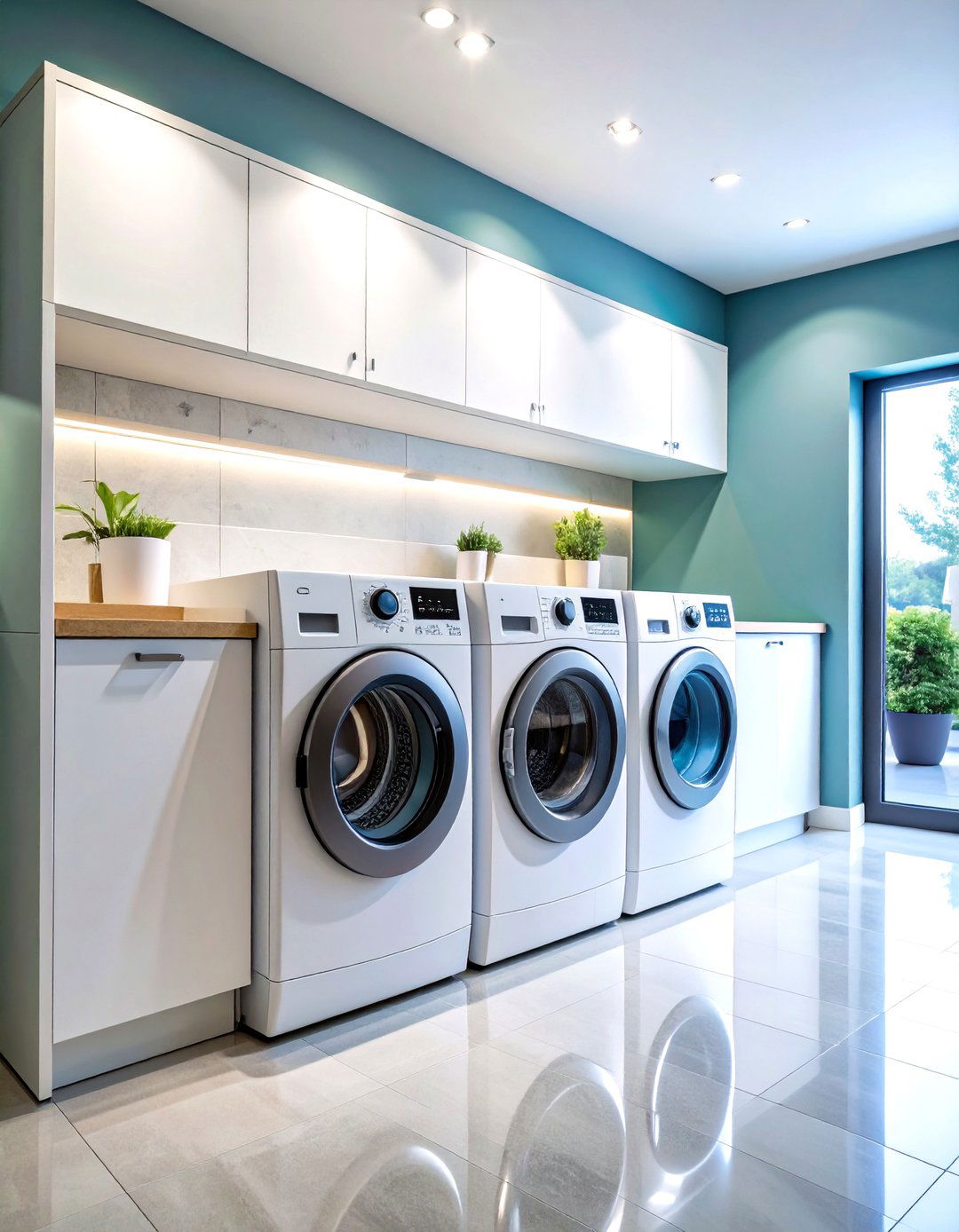 Smart Technology Modern Laundry Room Integration - 20 Modern Laundry Room Ideas