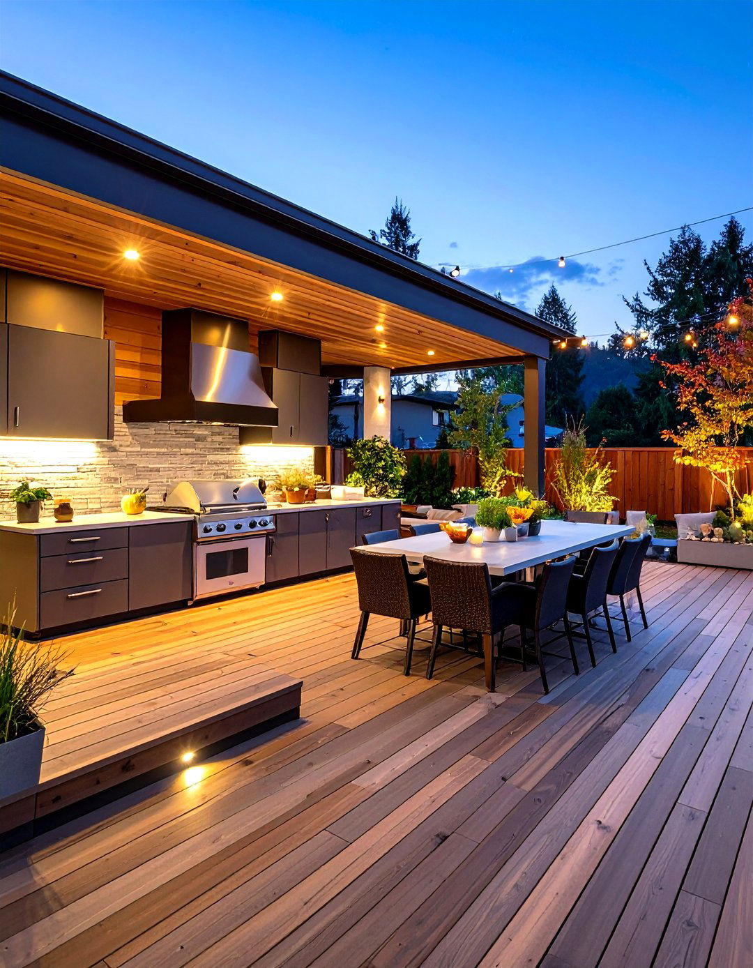 Smart Technology Outdoor Kitchen on Deck - 20 Outdoor Kitchen on Deck