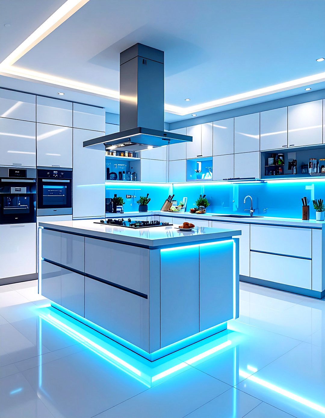 Smart White Kitchen with Concealed Technology Integration - 20 White Kitchen Ideas