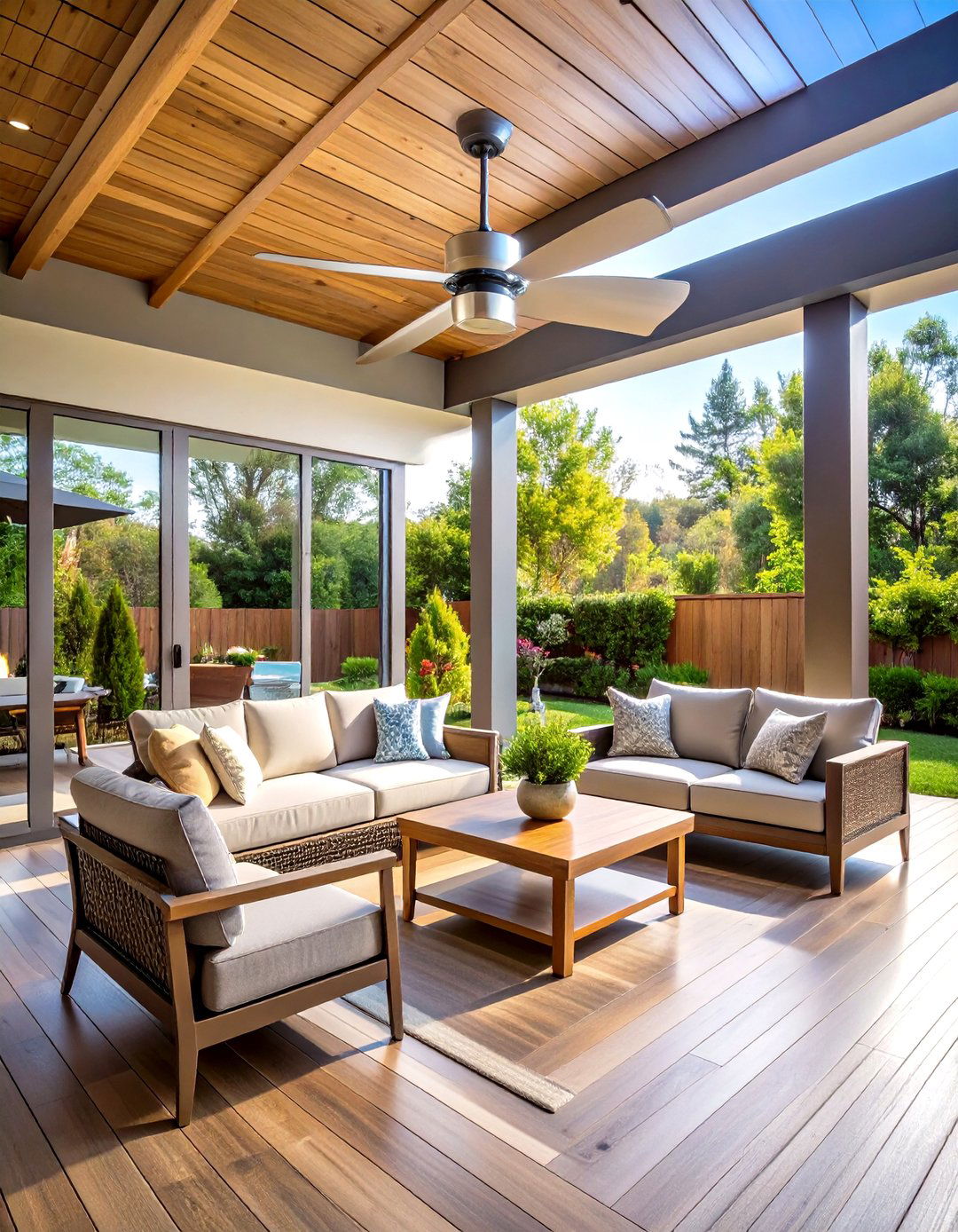 Smart WiFi Enabled Patio Fan with Voice Control - 20 Patio Fan Ideas