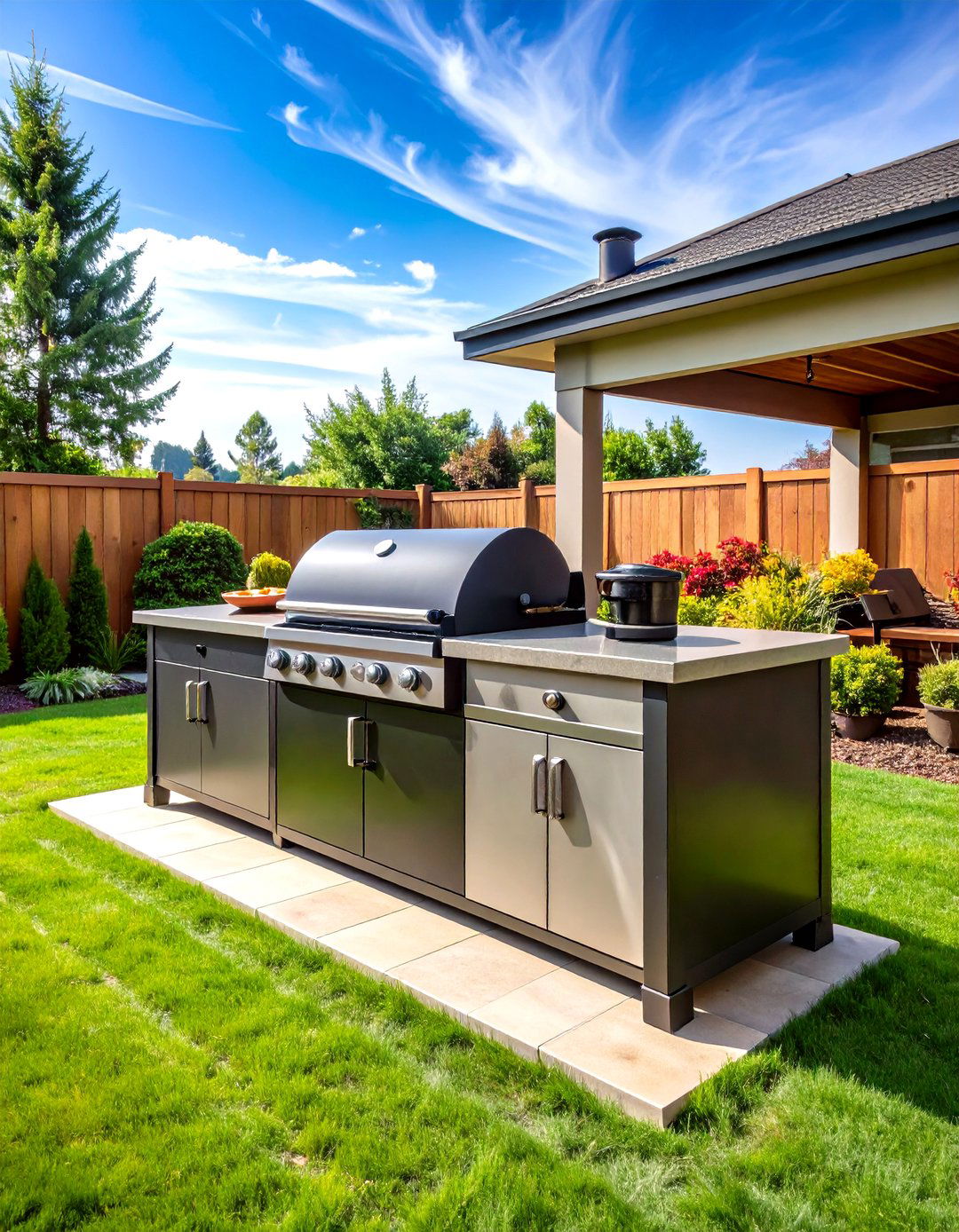 Smoker Integration Outdoor Kitchen Island - 20 Outdoor Kitchen Island Ideas