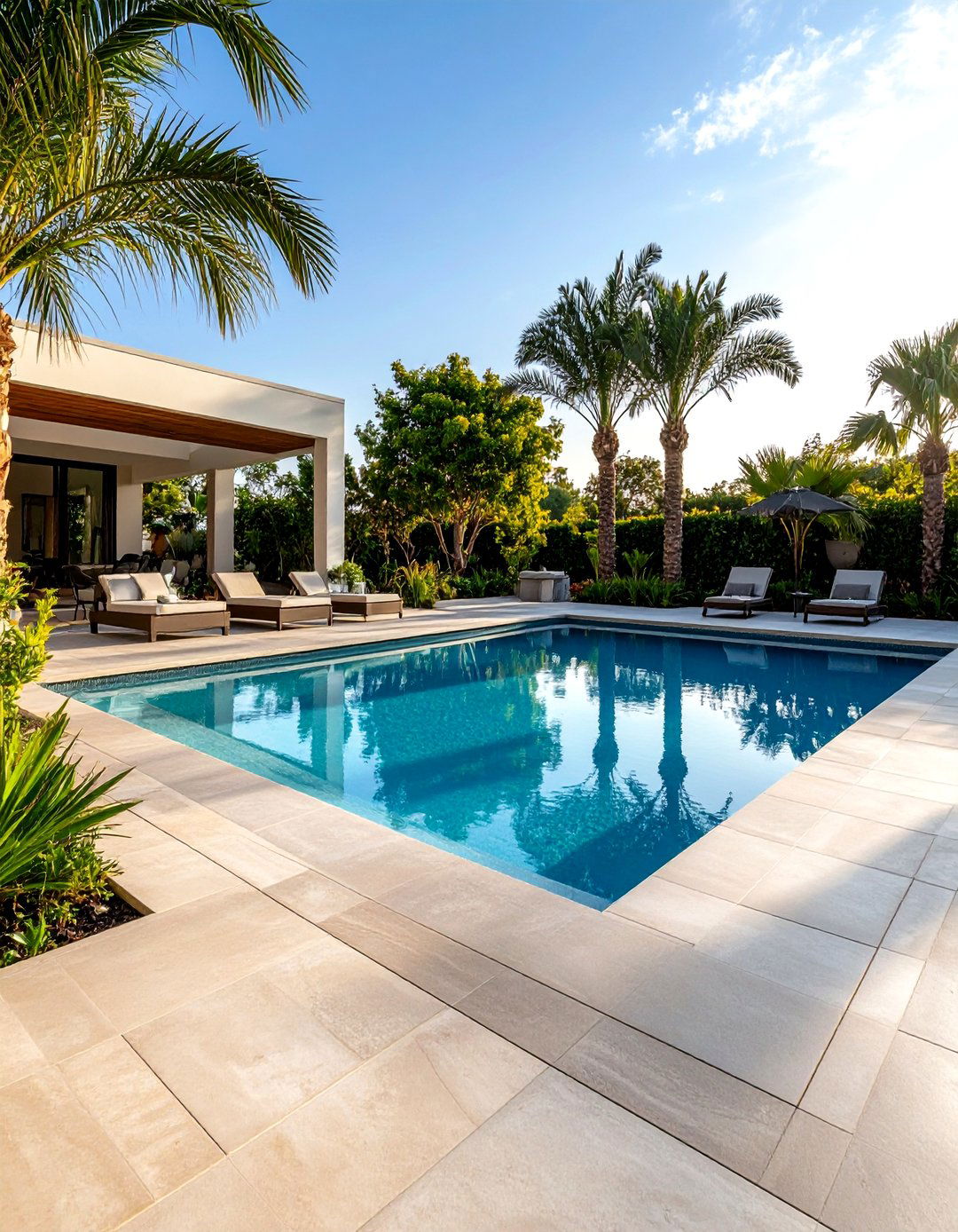 Smooth Contemporary Concrete Pavers Pool Deck - 20 Concrete Pavers Around Pool Ideas