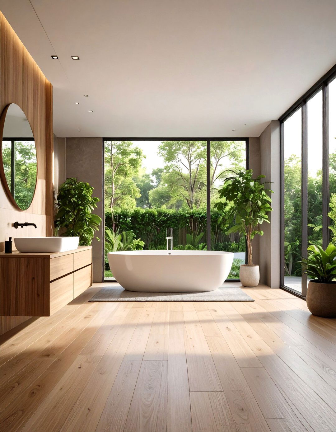 Smooth Texture Wood Floors in Bathrooms - 20 Ideas for Wood Floors in Bathrooms