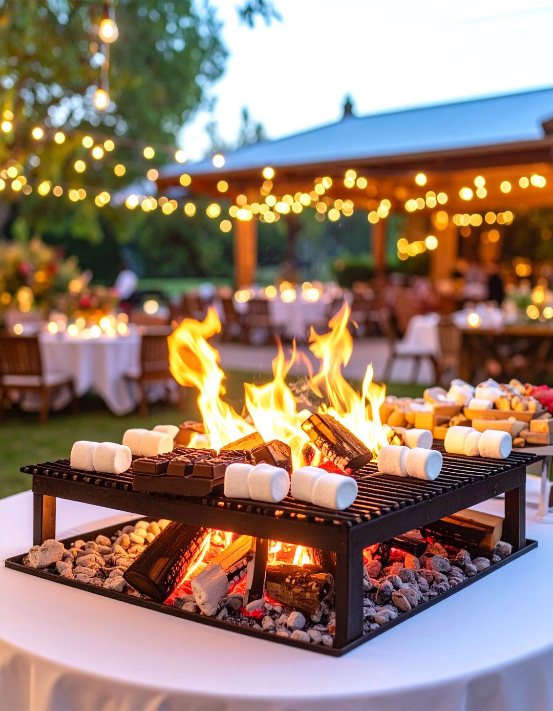 Smores and Hot Chocolate Wedding Food Station - 20 Wedding Food Ideas