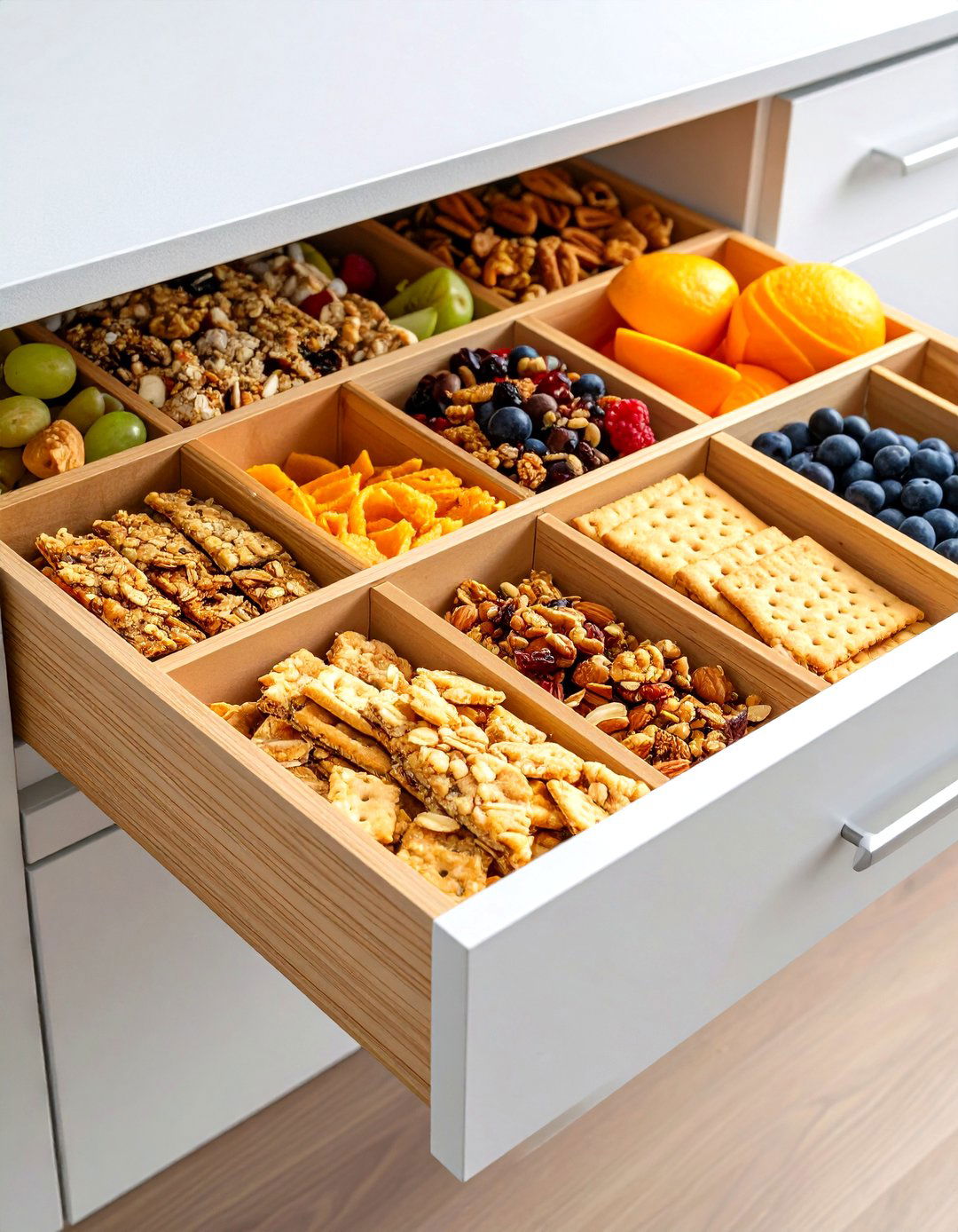 Snack Drawers with Dividers - 20 Snack Storage Ideas