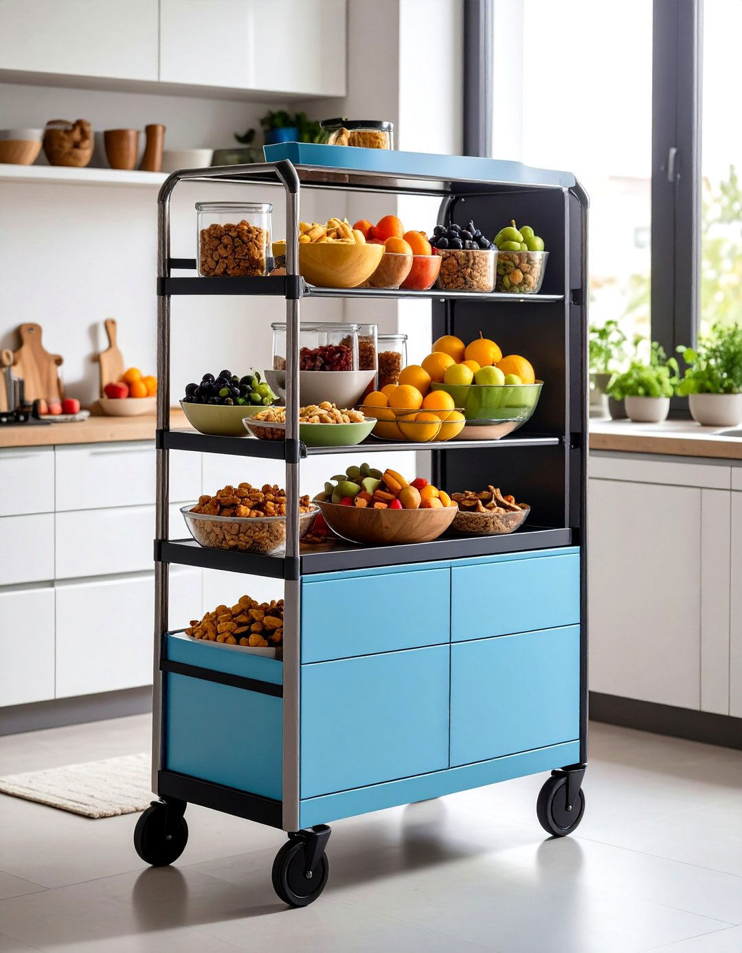 Snack Station on a Rolling Cart - 20 Snack Storage Ideas