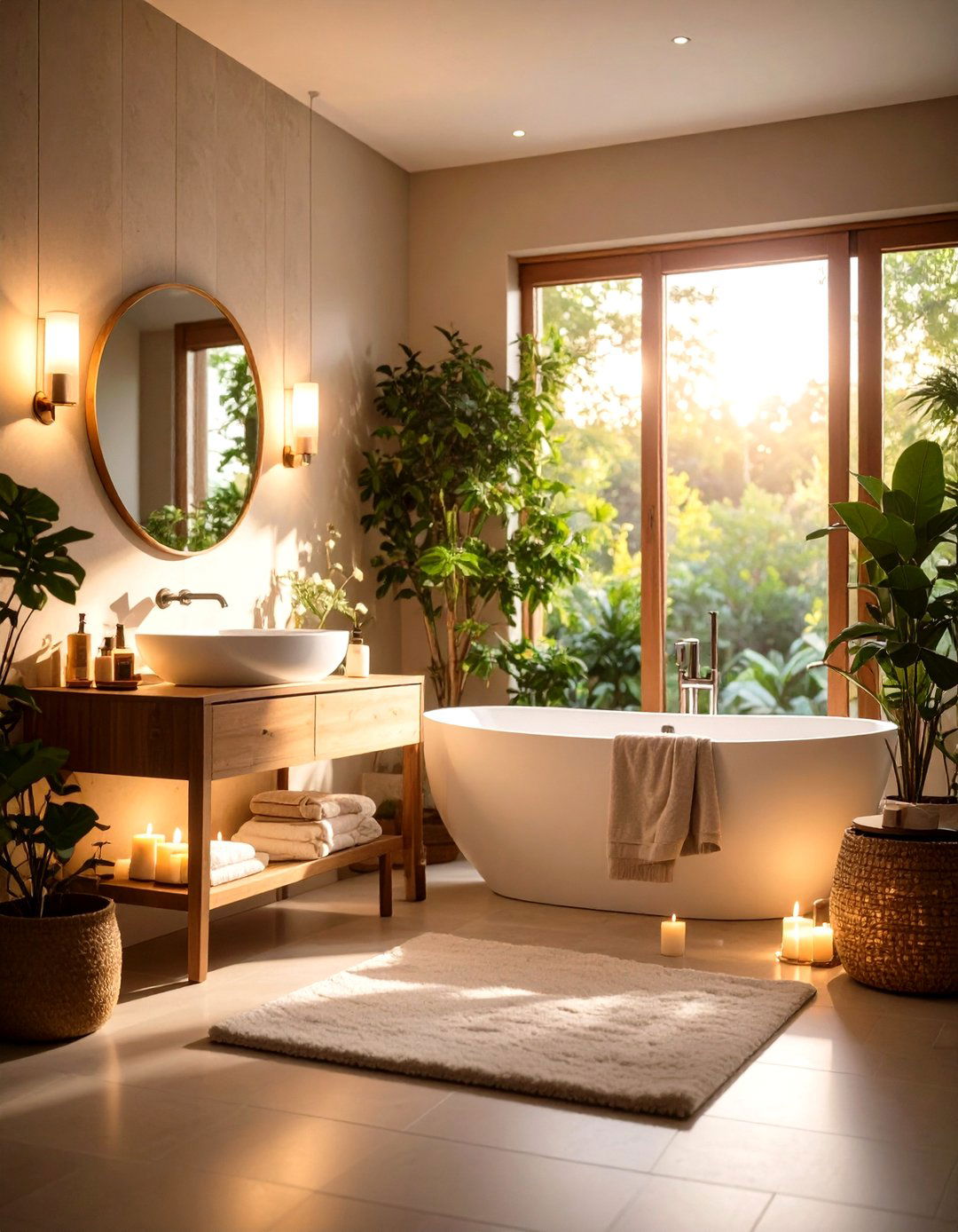Soft Ambient Lighting for Bathroom Relaxation - 20 Cozy Bathroom Ideas