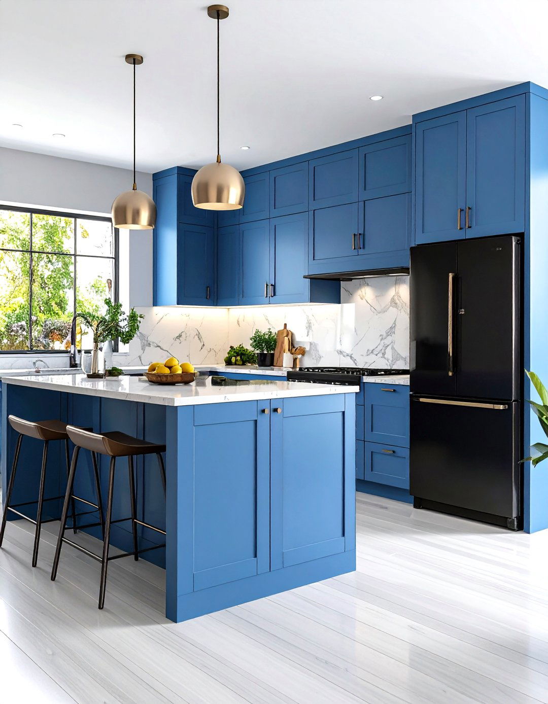 Soft Blue Cabinet Serenity for Calming Kitchen Environments - 20 What Color Cabinets Go With Black Appliances
