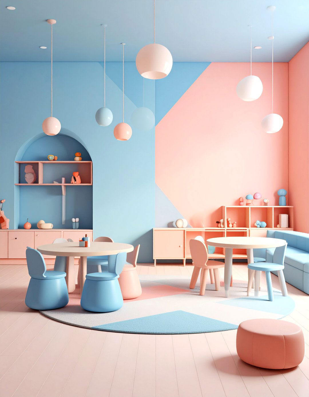 Soft Geometry Pastel Pattern - 20 Game Room Paint Ideas
