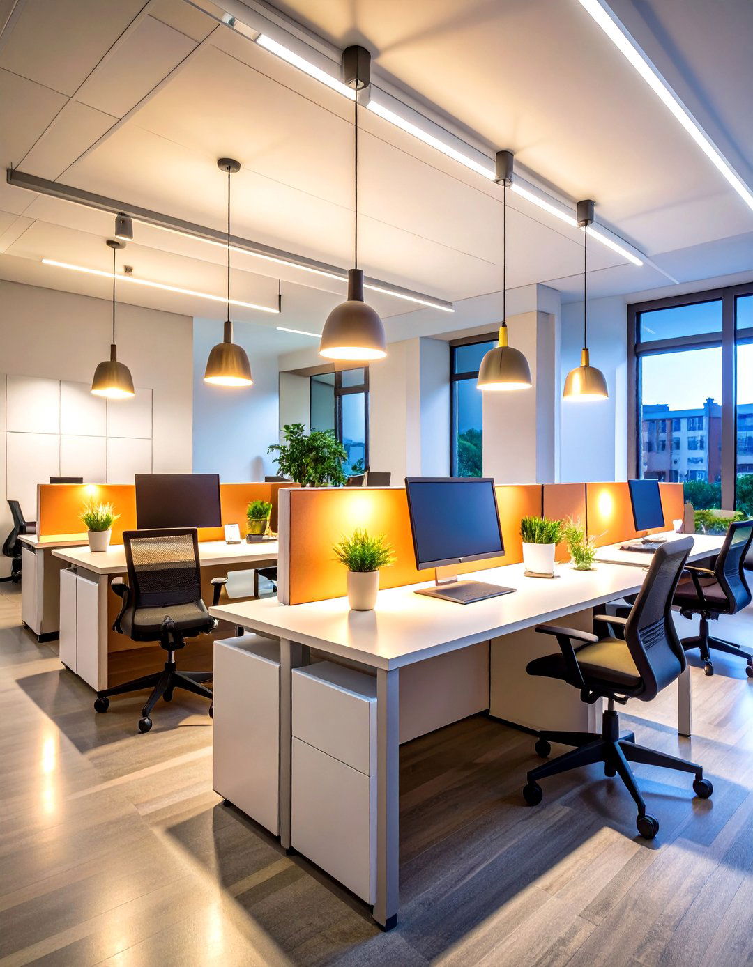 Soft Glow Cubicle Lighting to Ease Eye Strain - 20 Cubicle Decor Ideas