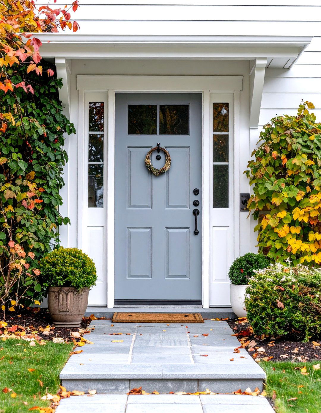 Soft Gray Cedar Front Door - 20 Cedar Front Door Colors Ideas