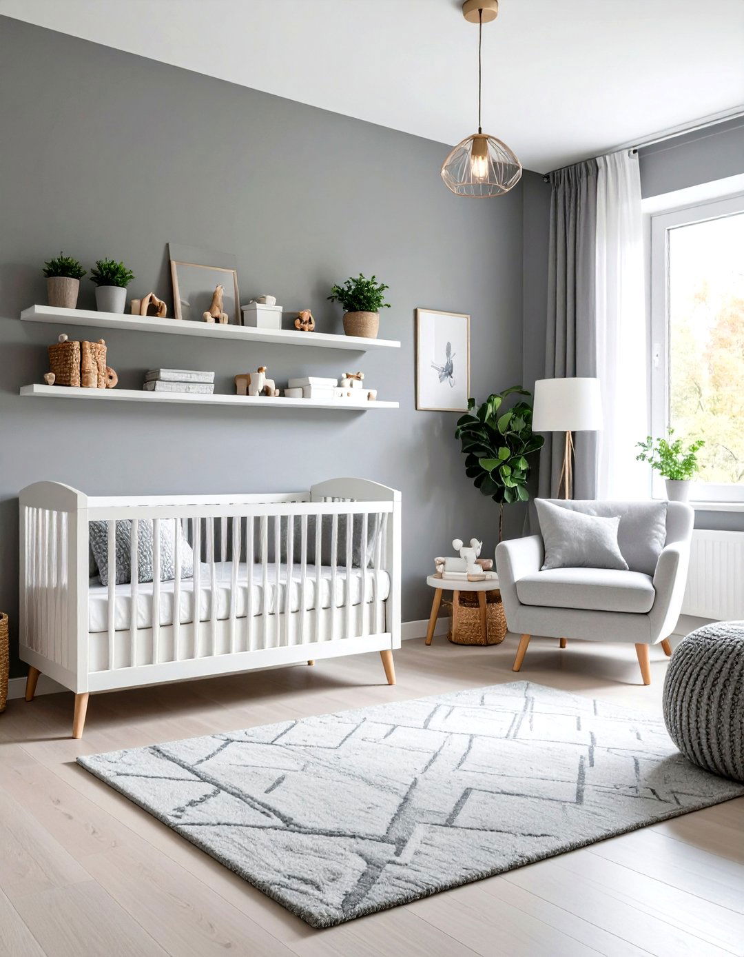 Soft Gray Minimalist Nursery Retreat - 20 Minimalist Nursery Ideas
