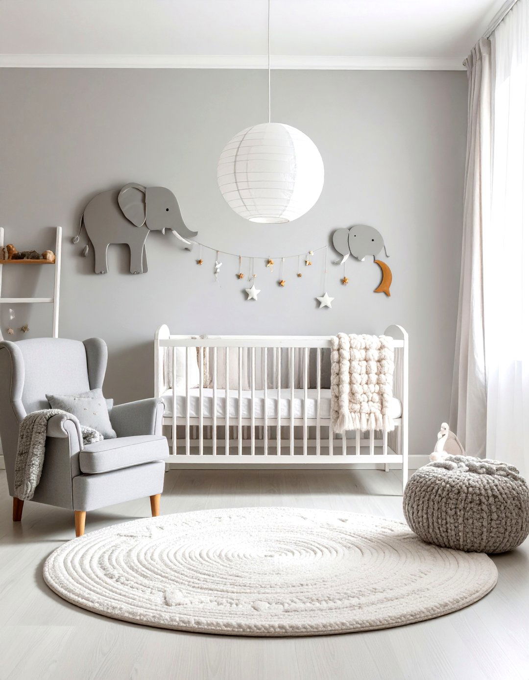 Soft Grey Elephant Haven - 20 Elephant Nursery Ideas