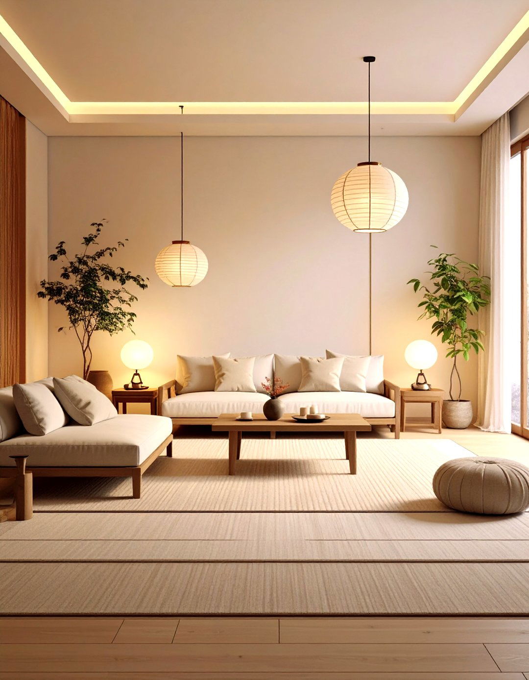 Soft Lighting Zen Living Room with Ambient Illumination - 20 Zen Living Room Ideas