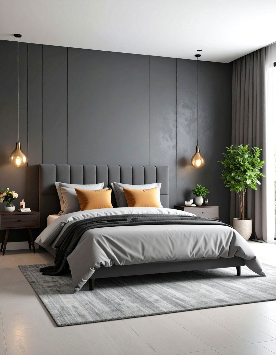 Soft Ombre Fade - 20 Black Accent Wall Bedroom Ideas