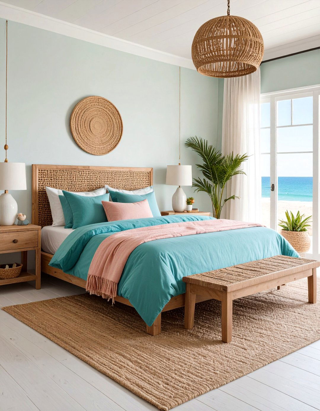 Soft Pastel Gradient Walls - 20 Teal and Pink Bedroom Ideas