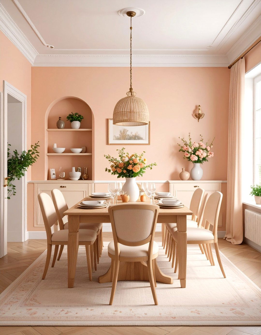 Soft Pastel Walls Inspired by Provence Sunlight - 20 French Country Dining Room Ideas
