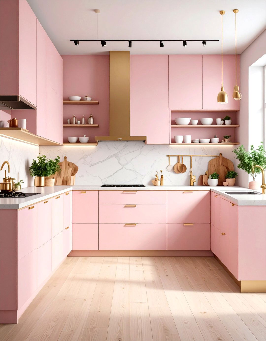 Soft Pink Kitchen Scandinavian Serenity - 20 Pink Kitchen Ideas