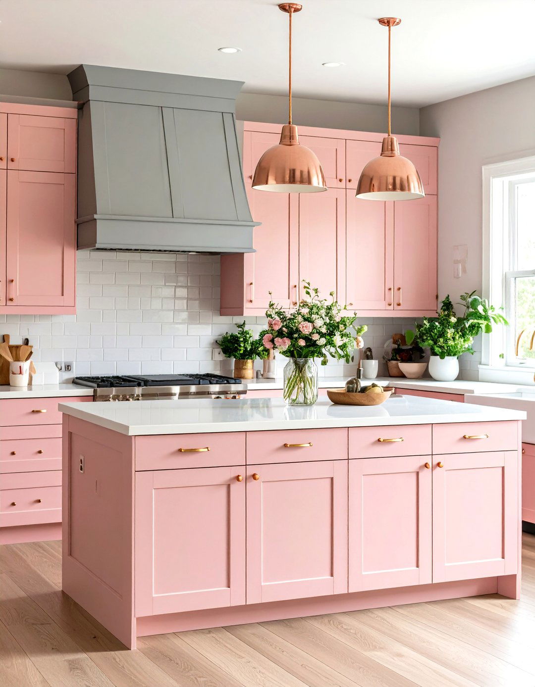 Soft Pink and Gray Kitchen Color Romance - 20 Kitchen Color Ideas