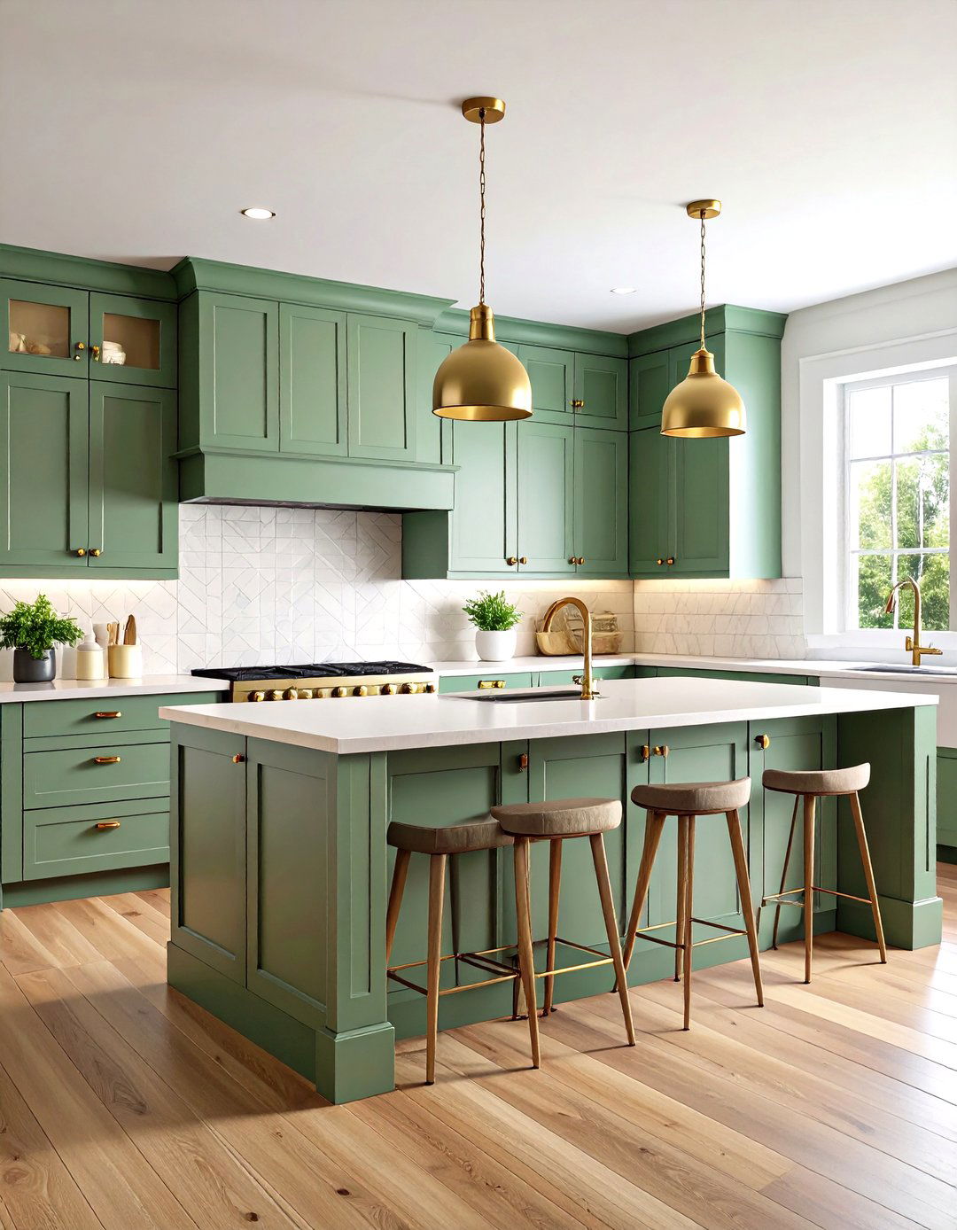 Soft Sage Green Transitional Kitchen Design - 20 Transitional Kitchen Ideas