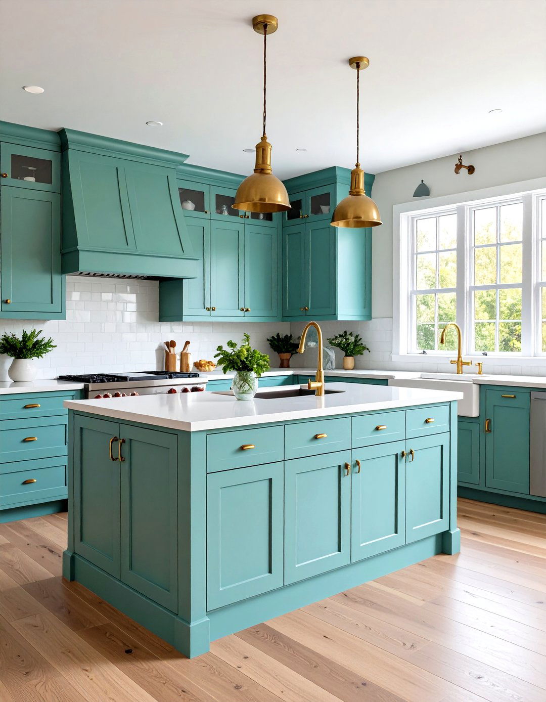 Soft Seafoam Green Kitchen Island - 20 Kitchen Island Color Ideas