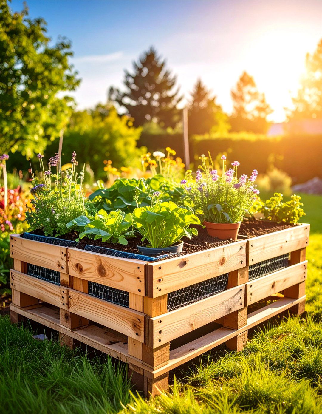 Soil Netting Reinforced Pallet - 20 Vertical Pallet Garden Ideas