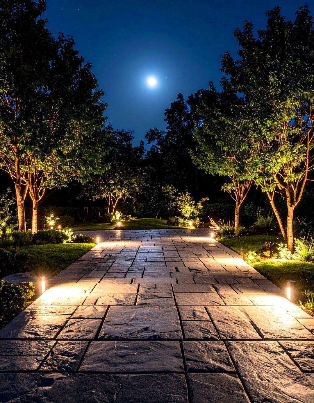 Solar Glow Flagstone Lounge - 20 Flagstone Patio Ideas