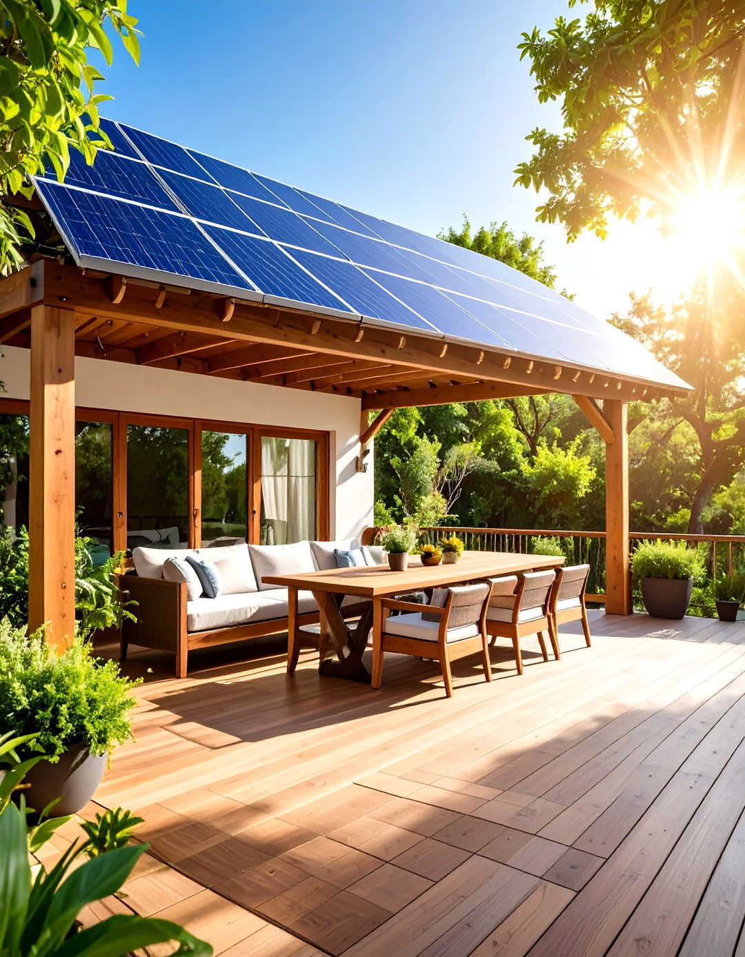 Solar Integrated Covered Deck System - 20 Covered Deck Ideas