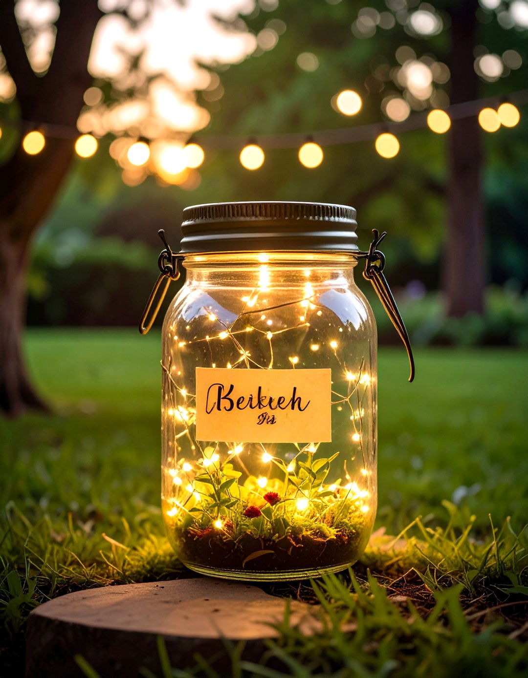 Solar Jar Lantern Sign - 20 Garden Sign Ideas