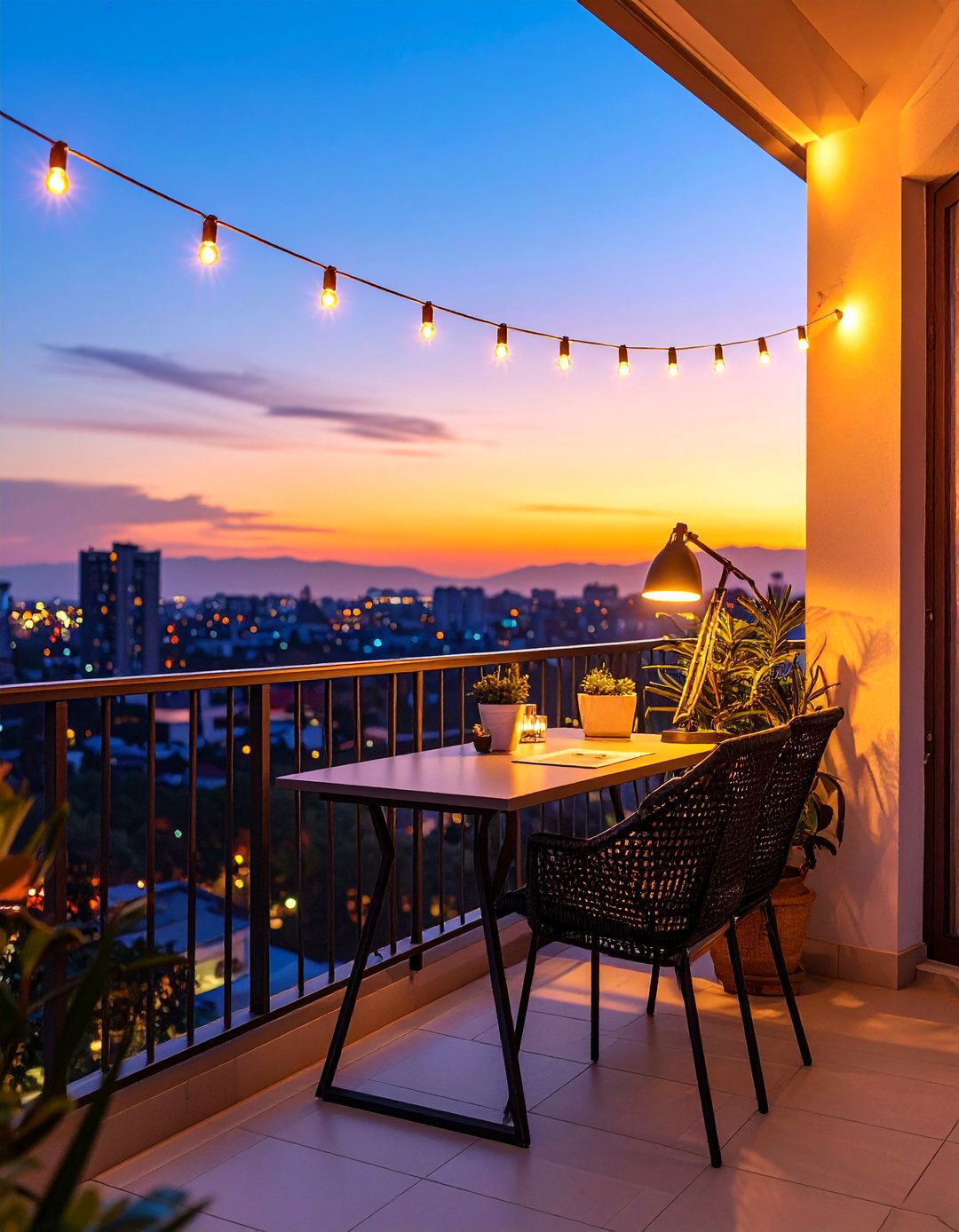 Solar Powered Balcony Office Lighting System - 20 Balcony Office Ideas