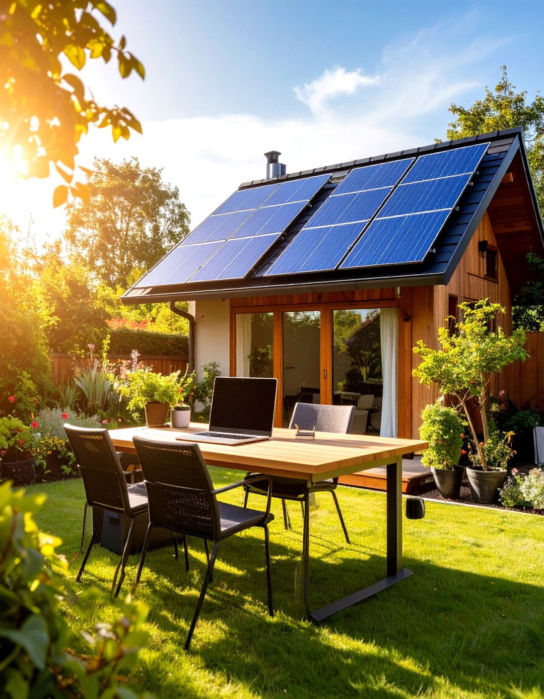 Solar Powered Garden Office for Energy Independence - 20 Garden Office Ideas