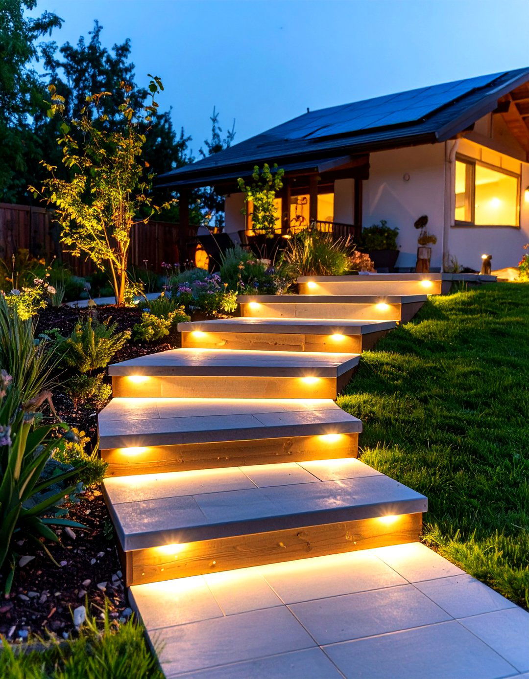 Solar Powered Riser Lights for Energy Smart Steps - 20 Deck Steps Ideas