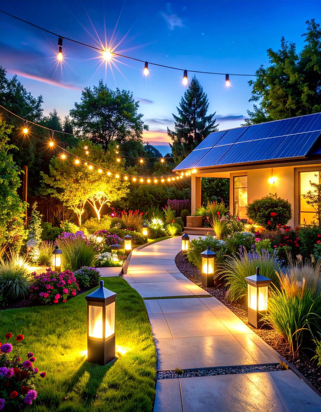 Solar Powered Sustainable Landscape Lighting Design - 20 Landscape Lighting Ideas