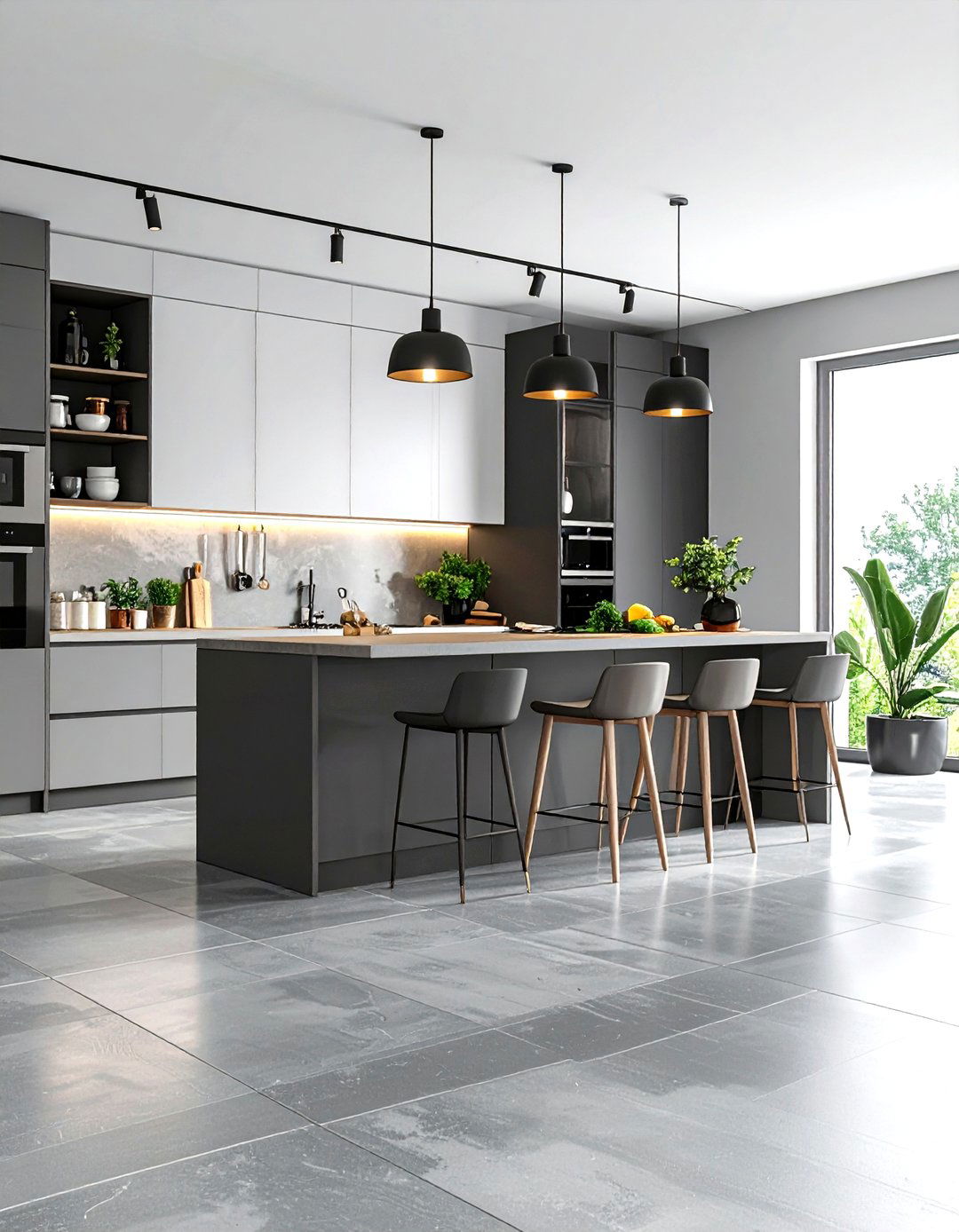 Solid Color Modern Linoleum Kitchen Flooring - 20 Linoleum Kitchen Flooring Ideas