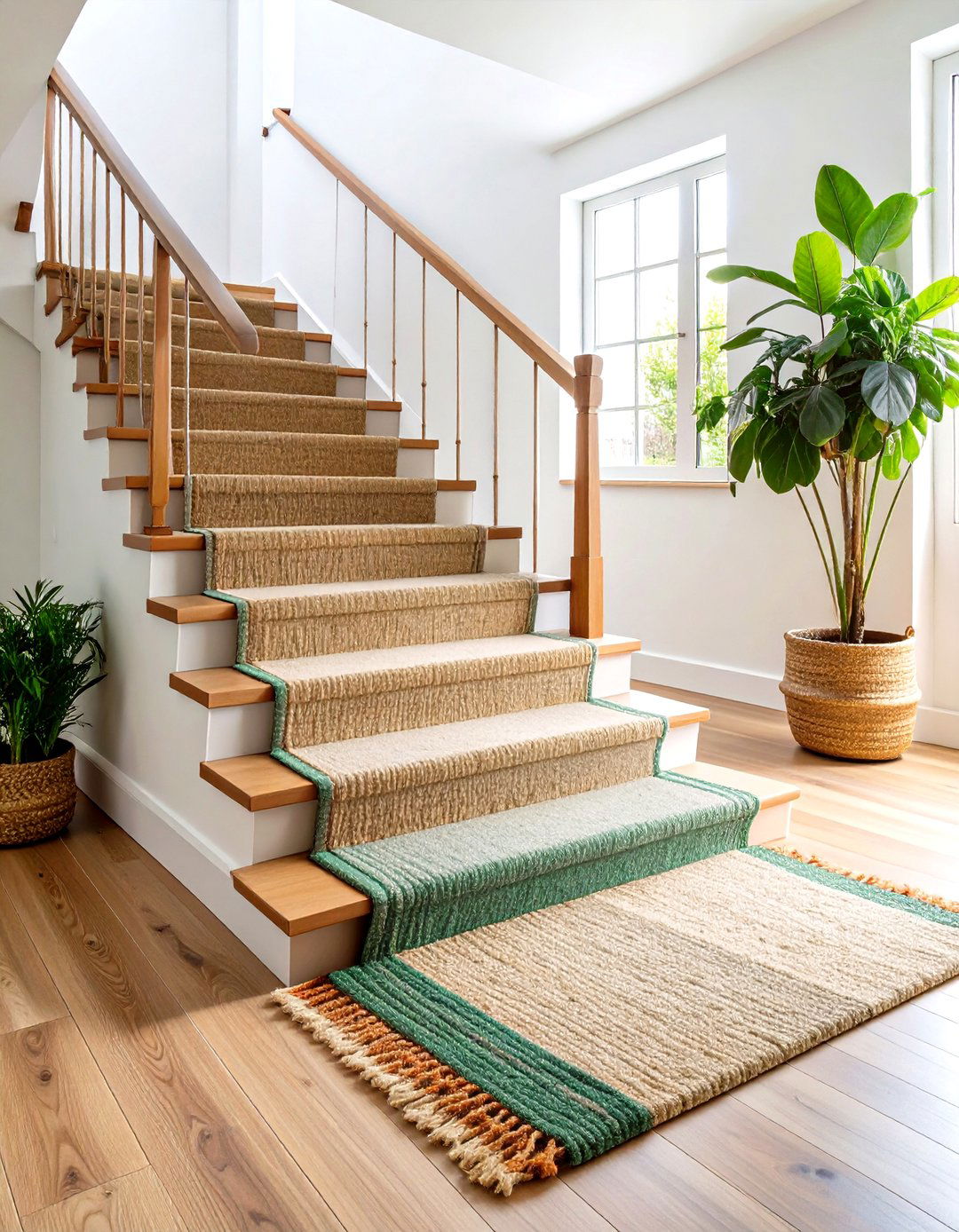 Solid Minimalist Color - 20 Stair Runner Ideas