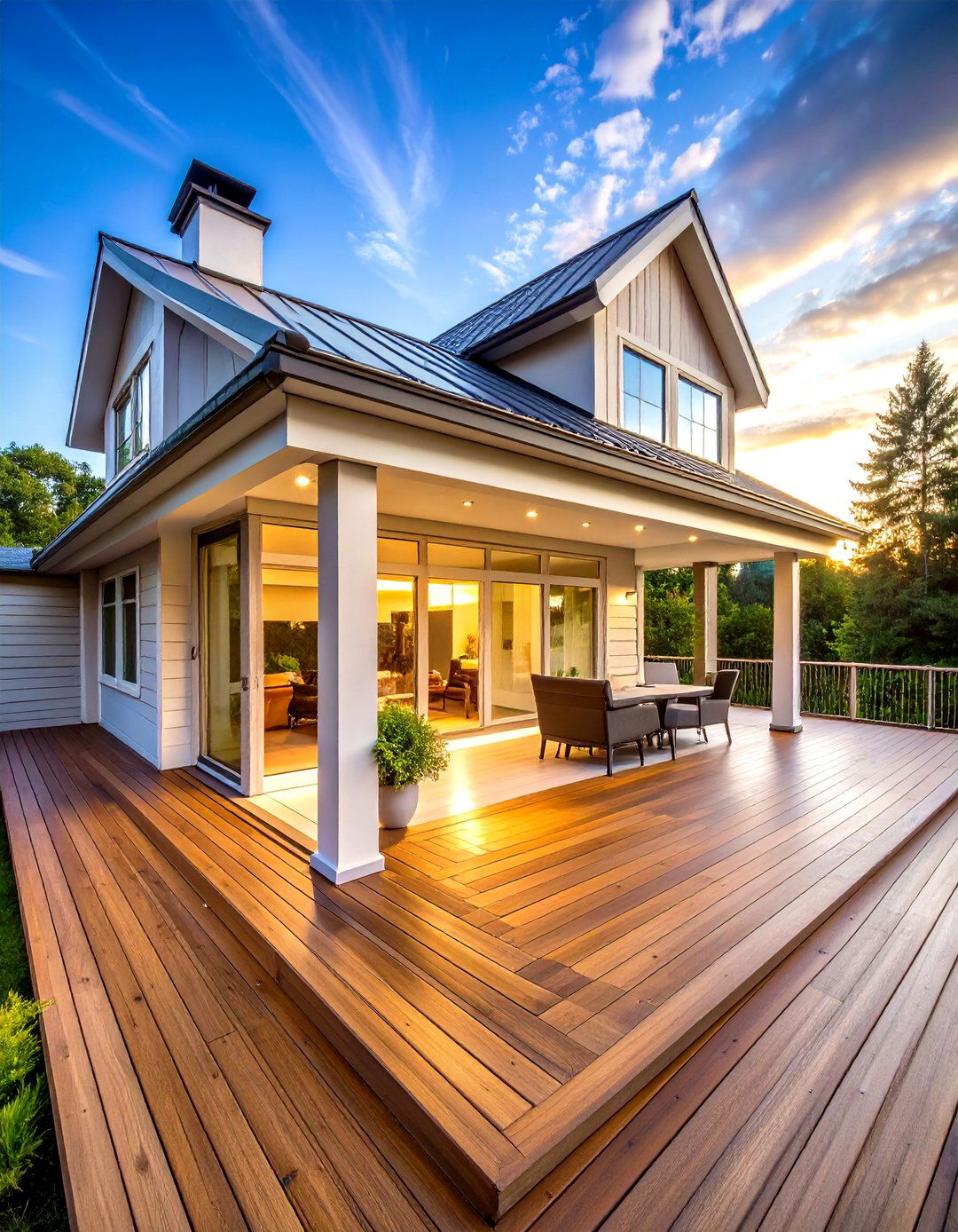 Solid Roof Extension Covered Deck - 20 Covered Deck Ideas