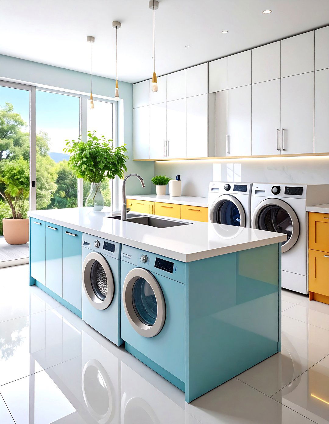 Solid Surface Acrylic Laundry Room Countertop - 20 Laundry Room Countertop Ideas
