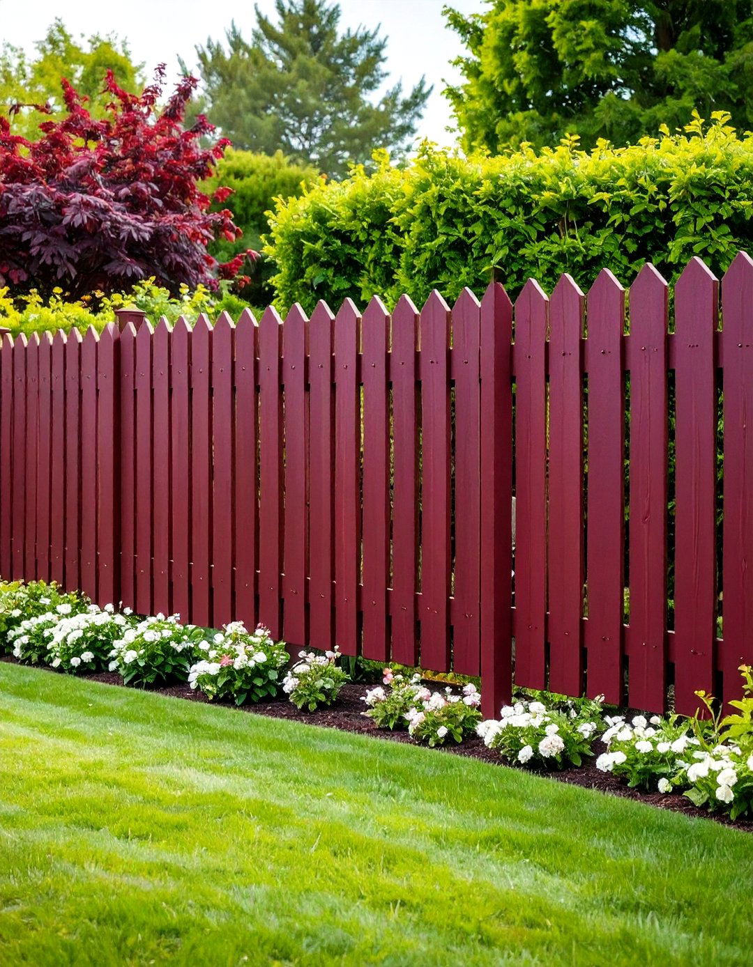 Sophisticated Burgundy Garden Fence Colour - 20 Garden Fence Colour Ideas