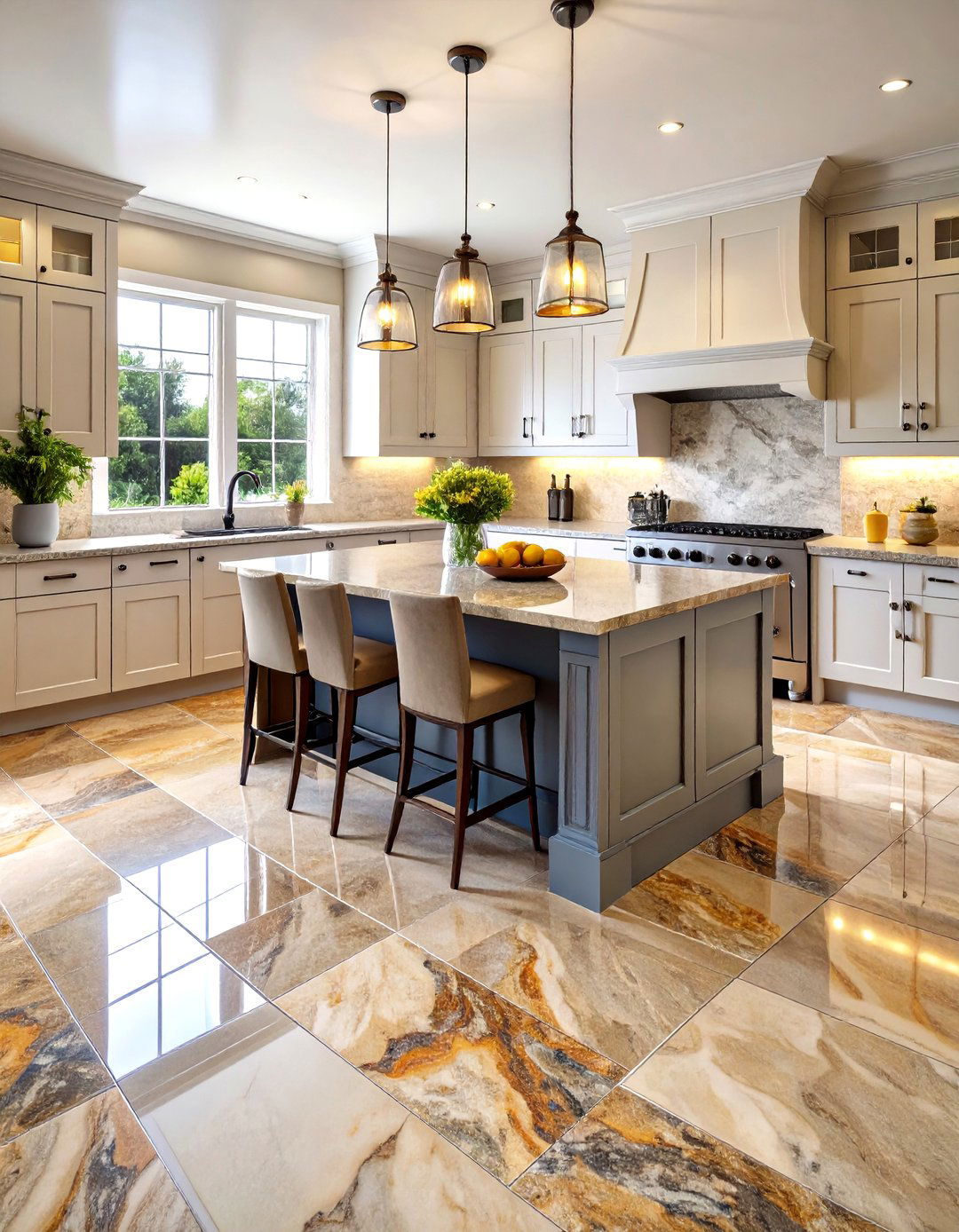 Sophisticated Granite Kitchen Floor Tile Durability - 20 Kitchen Floor Tile Ideas